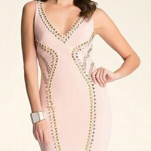 Bebe Light Pink Mini Bodycon Dress